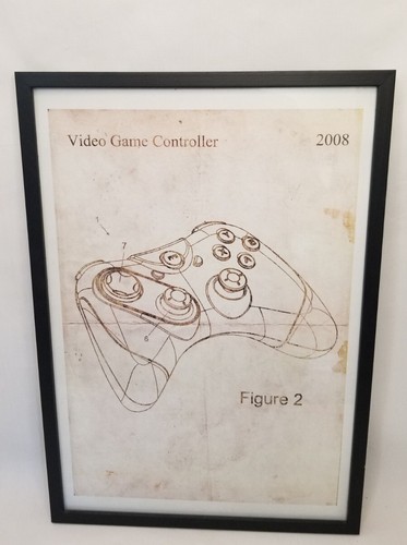 Framed Video Game Controller Distressed Look Patent Art Print - 第 1/5 張圖片
