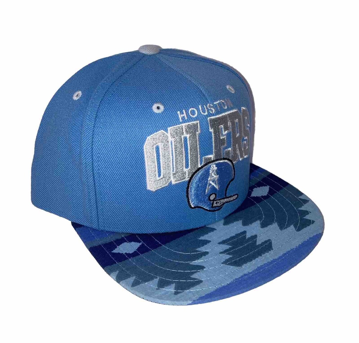 Houston Oilers Native Brim Mitchell Ness SnapBack Light Blue NFL