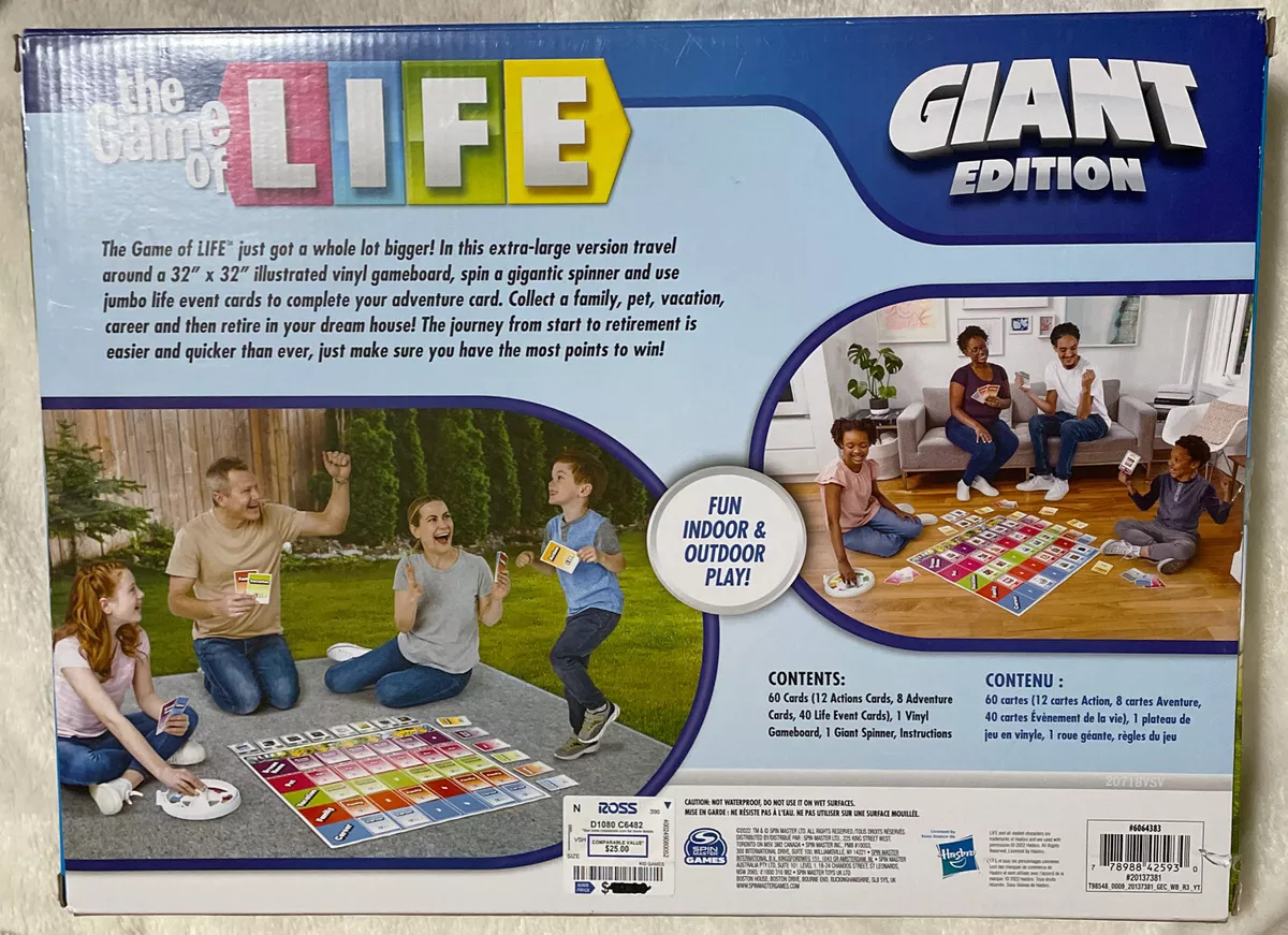 The Game of Life, Giant Edition Board Game for Kids Ages 8 and up