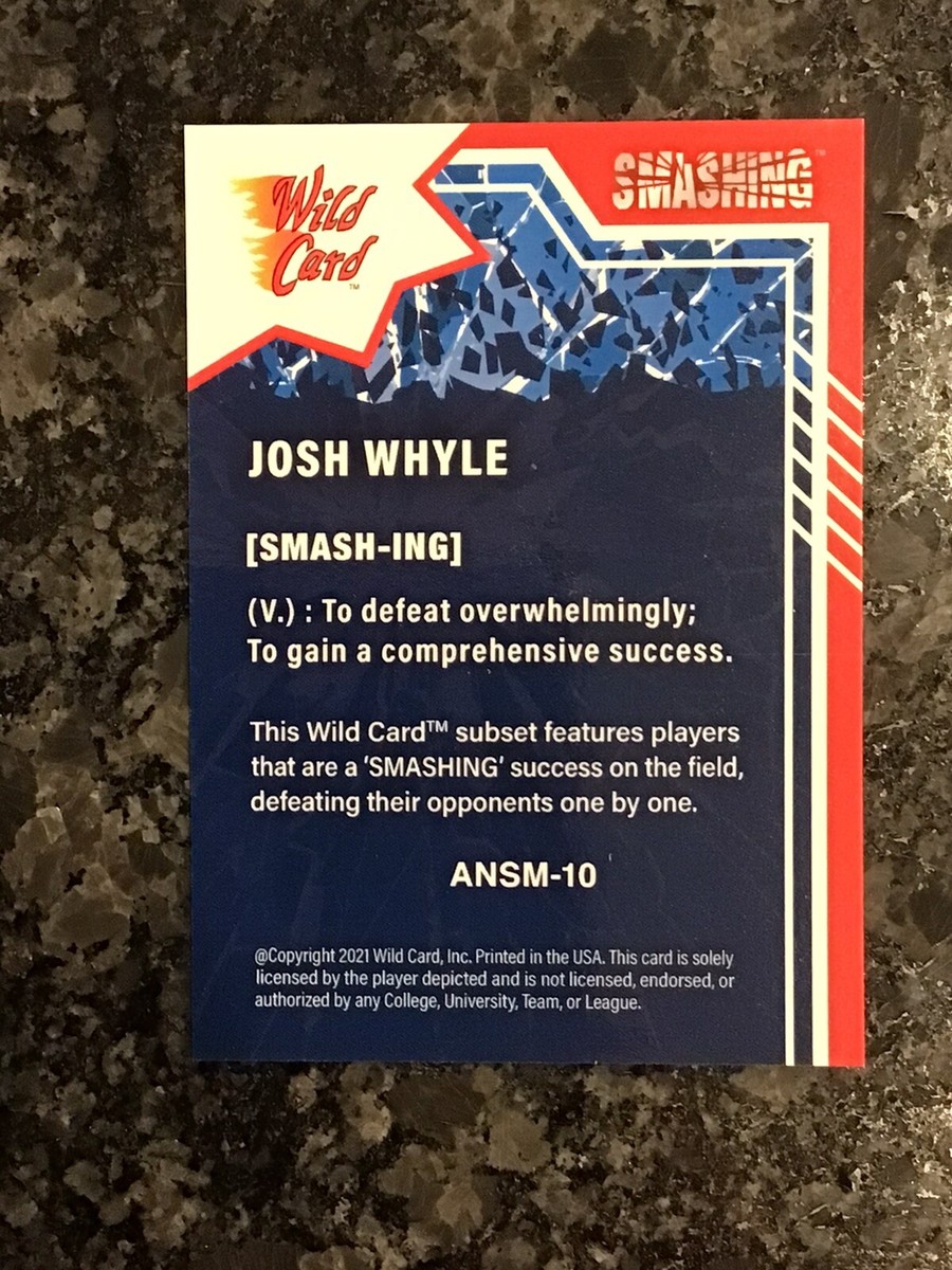 2021 Wild Card Alumination Collegiate Josh Whyle Rookie Smashing