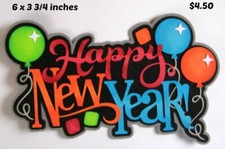 HAPPY NEW YEAR TITLE scrapbook premade paper piecing 3D die cut by Rhonda