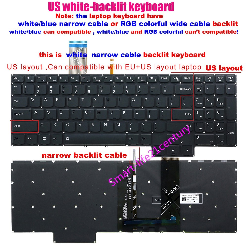 Nuevo teclado retroiluminado de EE. UU. para Lenovo Legion 5P-15ARH05H 5P-15IMH05 5P-15IMH05H