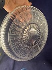 Art Deco Clear Glass 12” Serving Platter Geometric Design Leaded Crystal — photo 3