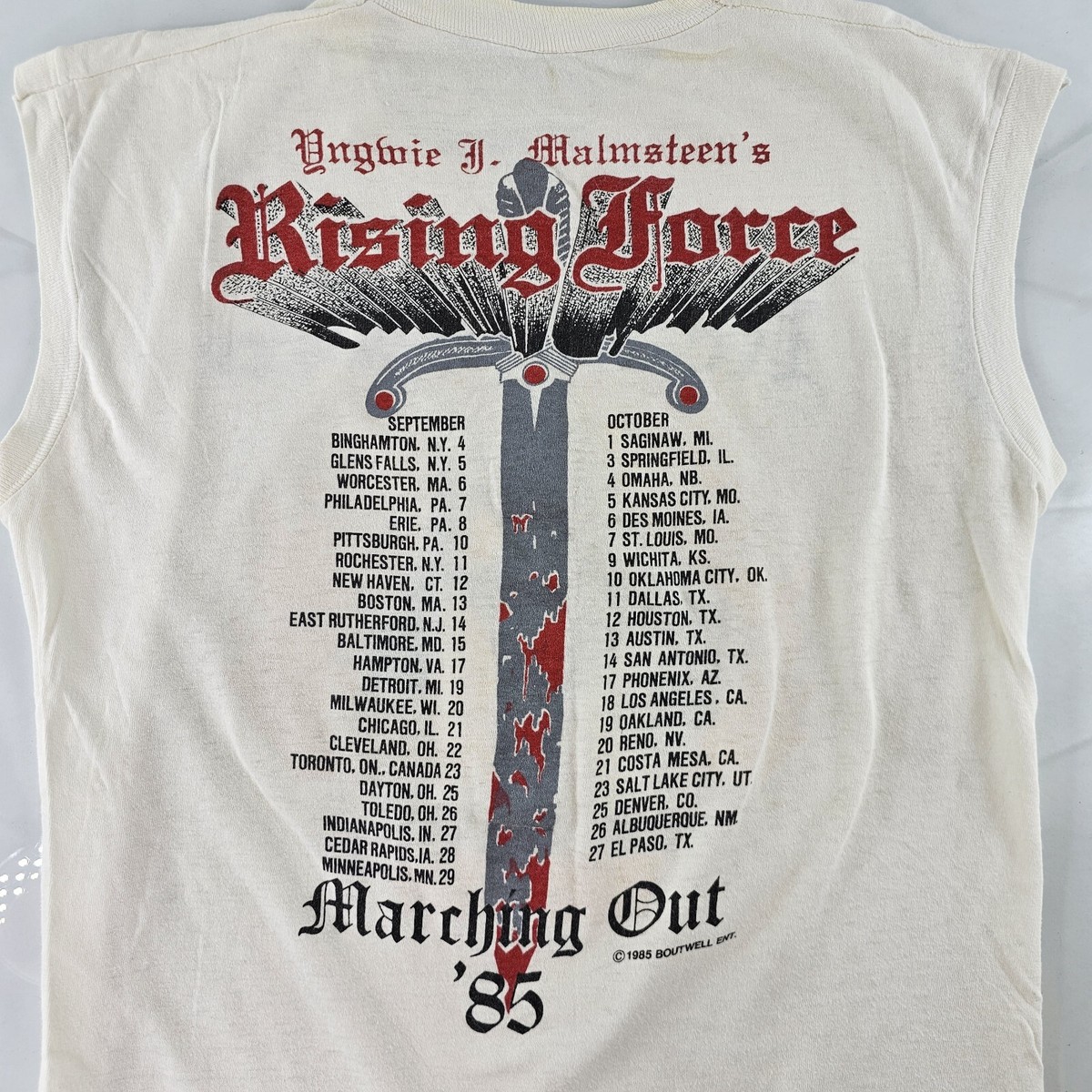 Vintage 1985 Yngwie J. Malmsteen Rising Force Concert Tour Tank 