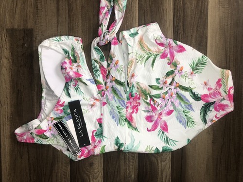 La Blanca Mystic Palms Floral Cutout One Shoulder One Piece Swimsuit Sz 8 - Picture 9 of 9