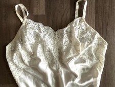 NEW Sz 34 WONDERMAID VTG Polyester Beige Full Slip Dress Lace Made in USA