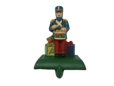 Hold Everything Cast Iron Stocking Hanger Drummer Boy Multicolor Christmas Decor