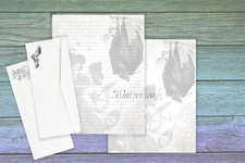 Floral Bat Writing Paper Stationery | 24 Sheets - Lined and Unlined