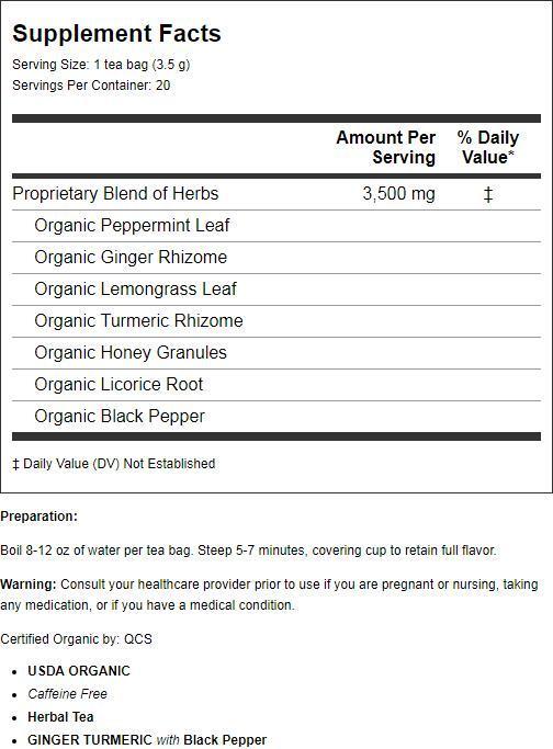 Mate Factor Functional Herbal Blends - Ginger Turmeric with Black Pepper