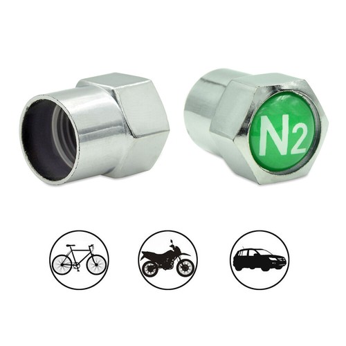 4PCS NITROGEN N2 Car Wheel Tire Valve Stem Caps Chrome Plating O-ring Sealed - Picture 12 of 12