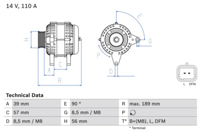 Bosch 0 986 083 440 Alternator for Dacia, Nissan, Renault