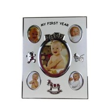 Baby First Year Photo Frame Early Years Keepsake Newborn Shower Gift Boy Girl