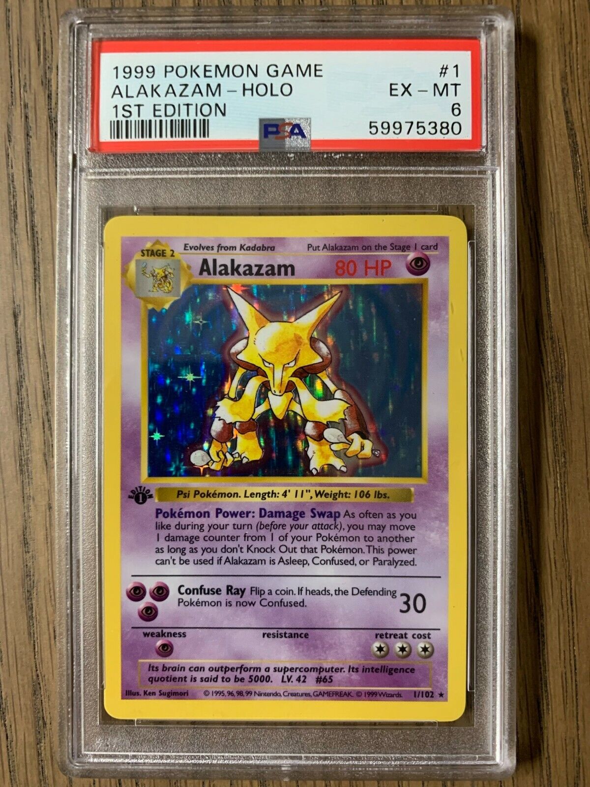 Pokémon Alakazam #1 Shadowless Base Set Trading Card (Wizards of, Lot  #67125