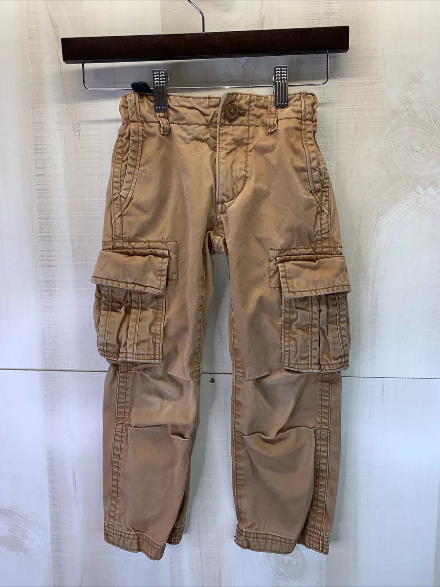 Gap Kids Boys SZ 5 Reg. Cargo Khaki Distressed Style Pants 3042