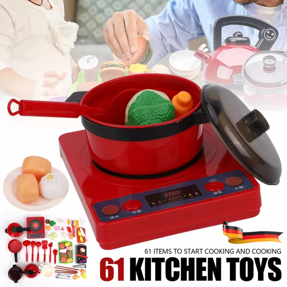 61 Piece Kids Kitchen Play Kitchen Accessories Kitchen Set Play Kitchen Play Kitchen Accessories - Image 3 of 4