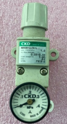  CKD RB500-LLC4-L Pressure Regulator w/ Gauge Pneumatic Air .05-.35Mpa