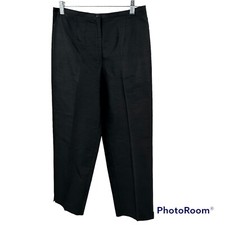 Vintage Canvasback Black 100  Silk High Rise Straight Leg Pants Office Women 8