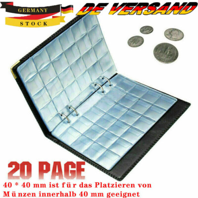 NEW 240tlg 2 Euro Münzalbum Sammelalbum Münzen-Album Ordner Alben Ringbuch