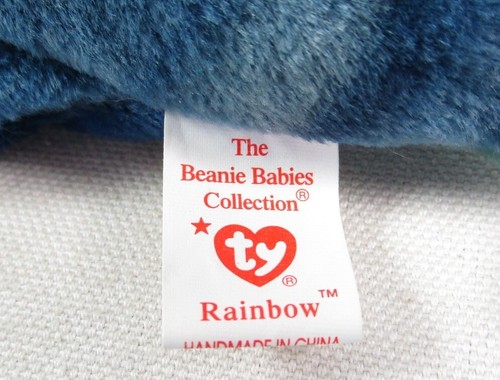 Ty Original Beanie Baby Rainbow the Chameleon Plush with Heart Tag, 1997 - Picture 5 of 5