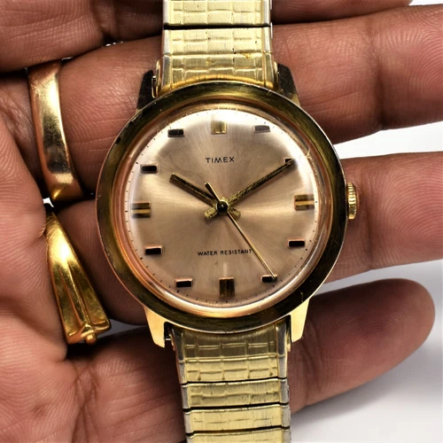 1972 Timex Marlin Men Watch Water Dust Proof SS Bracelet Serviced Keep Time