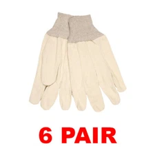 MCR Safety (LARGE) Cotton Canvas 8oz Knit Wrist Gloves (6 PAIR)