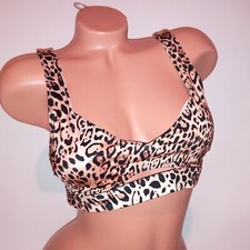 Victoria Secret Swim Bikini Top Large Leopard Animal Print Cutout Bralette Style