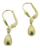 9 Ct Gold Leverback Earrings With Solid Teardrops 9 Ct Gold Leverback Earrings With Solid Teardrops