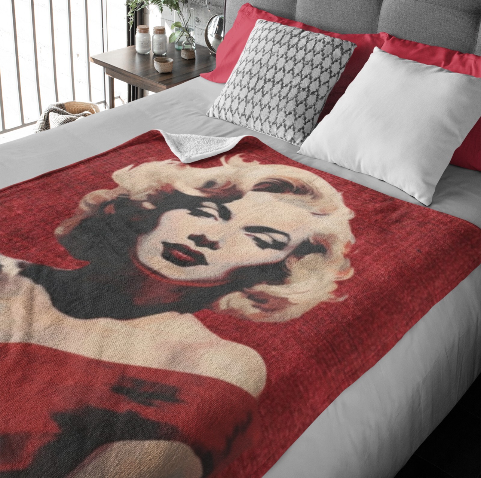 Marilyn Monroe Iconic Plush Fleece Blanket in Unique Hollywood Glamour Style
