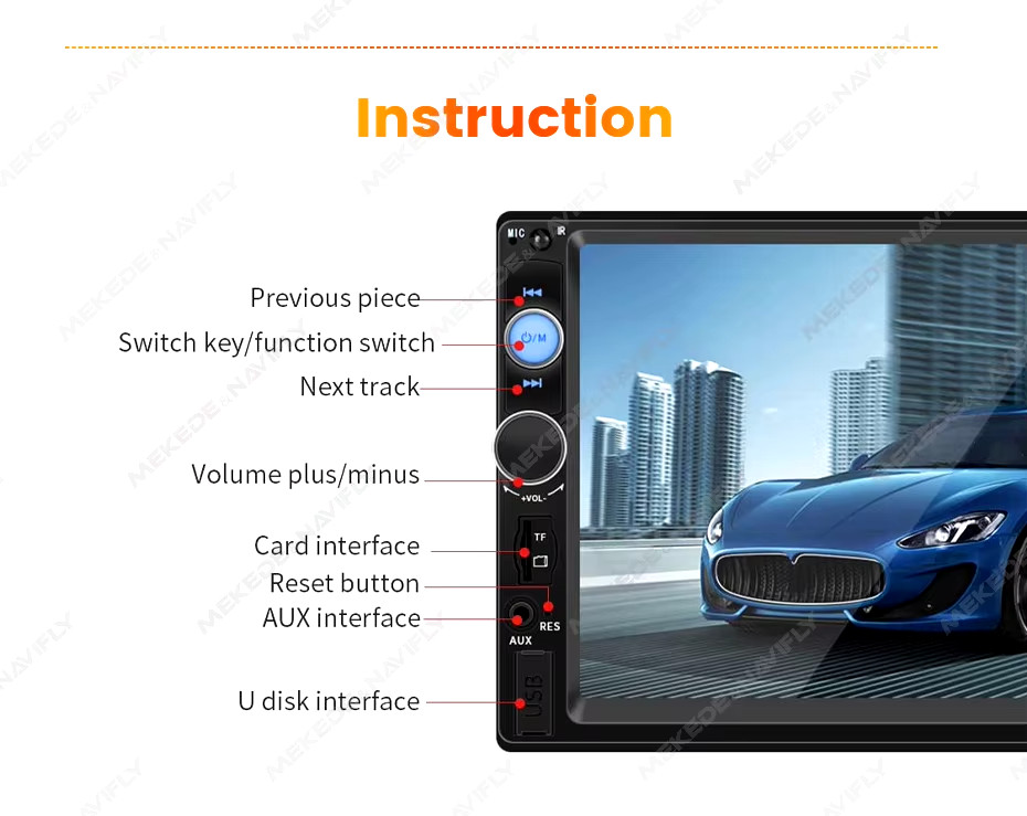 Autoradio Universale 2din 7" HD Touchscreen Mp5 Car Stereo BT Swc Tf FM Camera - Miniatura 8