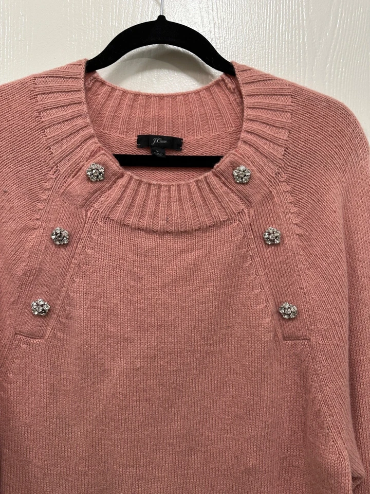 Suéter para mujer J.Crew joya coral mezcla de lana de cordero talla grande Foto 2 de 4