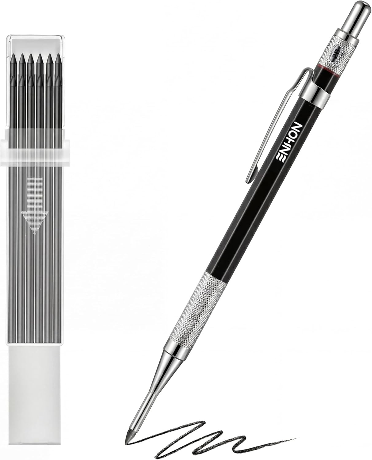 Set With 12 Marker Refills And Sharpener, Woodwo