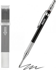 2Mm Mechanical Carpenter Pencil Set with 12 Marker Refills and Sharpener, Woodwo