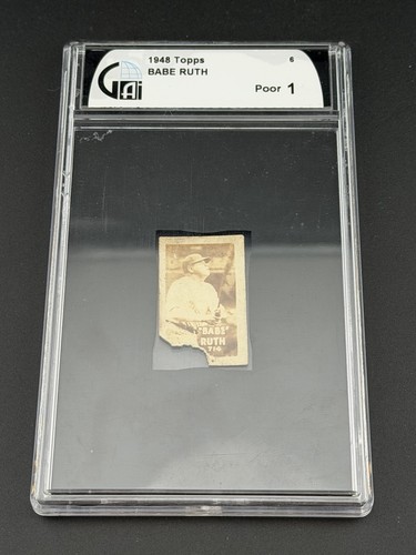 Babe Ruth 1948 Topps Magic Photo GAI 1 Authentic Yankees 1st Topps Set 