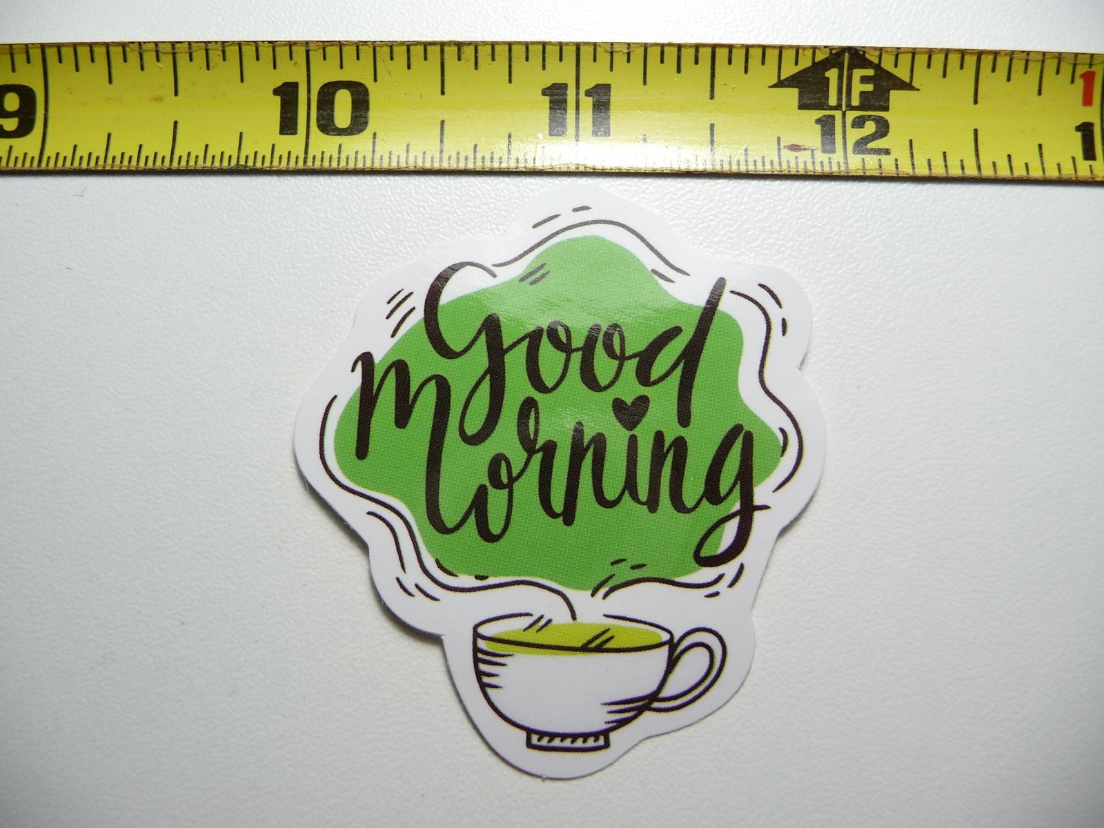 Motivational Good Morning Coffee Cup Decal Sticker Glossy Positive Attitude