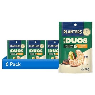 (6 pack) PLANTERS Nut Duos Peppercorn Pistachio and Parmesan Flavored Cashew....