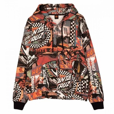Santa Cruz Collage Kapuzenpullover mit Reißverschluss Multi