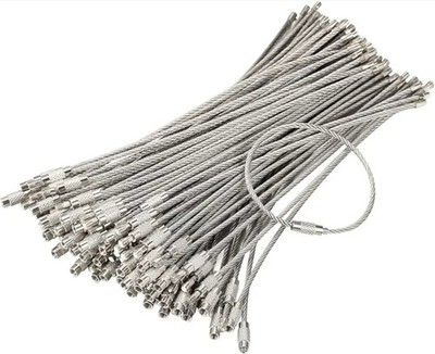 100 Pcs 6 Inch Wire Keychain Cable 2mm Twist Barrel Stainless Steel Key Rings
