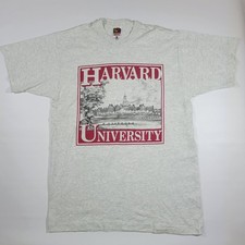 VINTAGE HARVARD UNIVERSITY DUNSTER HOUSE IVY LEAGUE GRAY SHIRT MADE IN USA Sz L