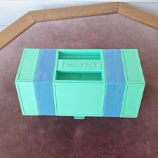 Vintage Rolykit Green Blue Tool Box Craft Fishing Sewing Organizer Portable