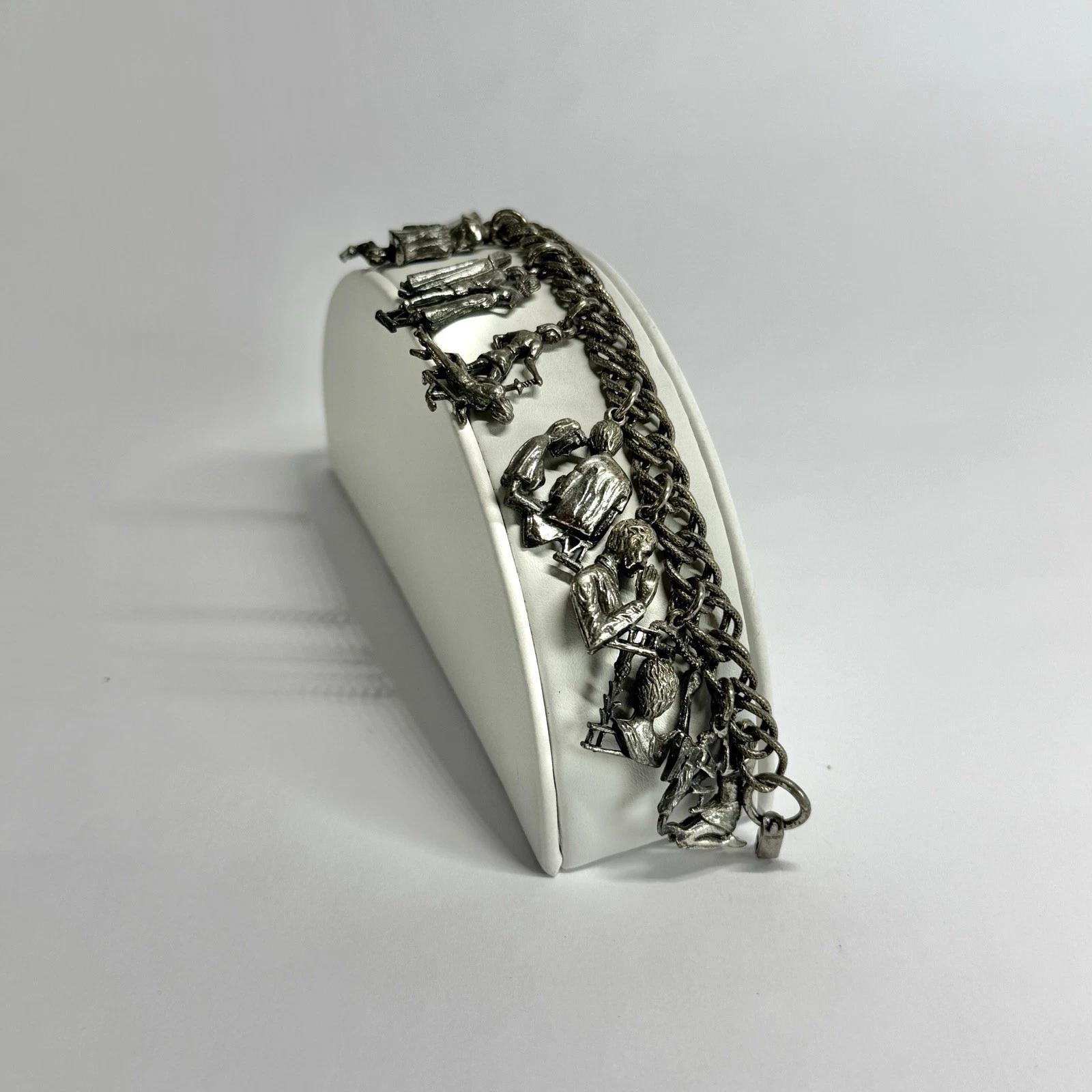 CORO CGI Inc 10 Commandments Silver Tone Vintage Bracelet Jewelry Br278