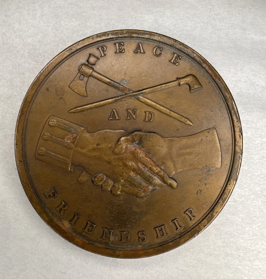 Medalla de bronce Zachary Taylor con fecha de la paz india de Estados Unidos como nueva - 3 pulgadas de diámetro Foto 2 de 4