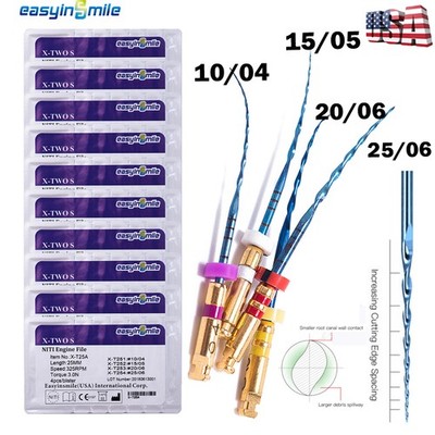 1/10pk Dental Endodontic Endo X-TWO S File Rotary NITI Root Canal File For Motor
