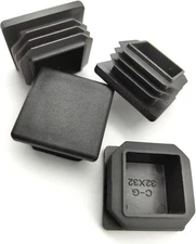 8 Pack 1 1/4 Inch Square Black Plastic Plug,Tubing End 1 inch-8pcs, 