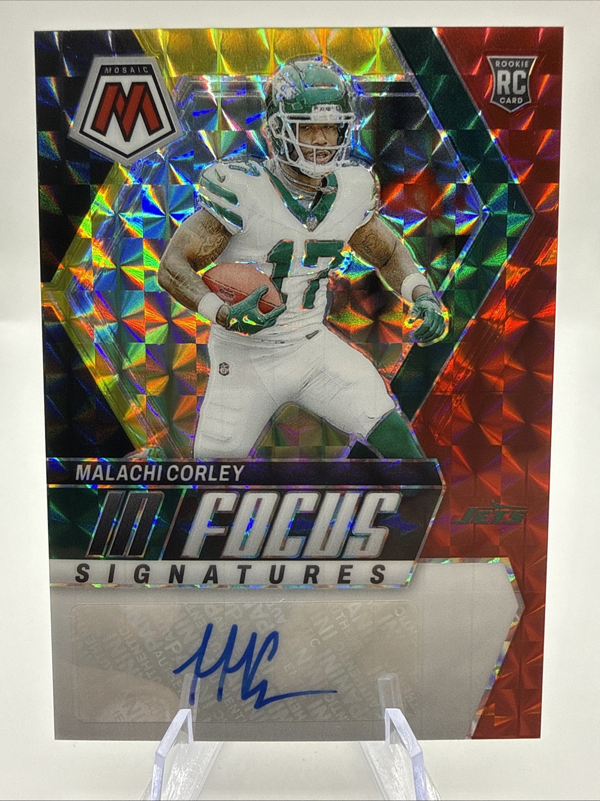 Malachi Corley Panini Mosaic in Focus Signatures #IFMCY Fusion Green & Black Choice