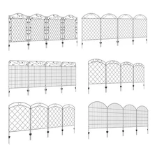 Outsunny Decorative Garden Fencing Metal Border Edging, 4 Pack