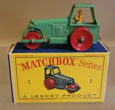 Matchbox Lesney No. 1 Aveling Barford Diesel Road Roller w/D Style Box