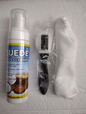 Suede Shoe Cleaner Kit 200ml Foam Spray Brush Cloth Nubuck Boots Care Cleaning