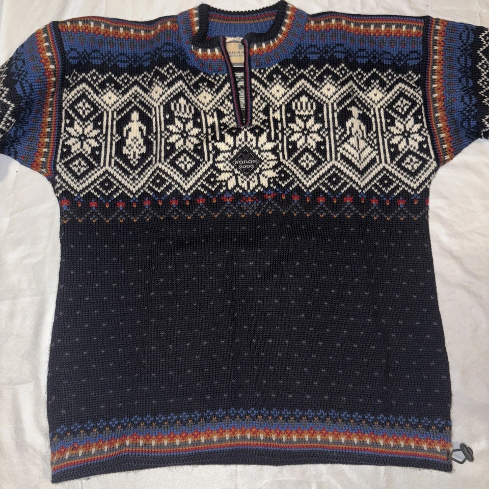 Suéter De Colección Dale Of Norway Para Hombre Pequeño Lana Norge 2000 Clásico 1/4 Cremallera Nórdico Foto 2 de 4