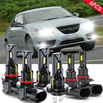 For SAAB 9-5 2010 2011 LED Headlight High Low Beam + Fog Light Bulbs