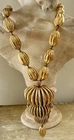 ‘MIRIAM HASKELL’ VINTAGE STATEMENT RUNWAY BRASS FLUTED 22” NECKLACE & 4” PENDANT